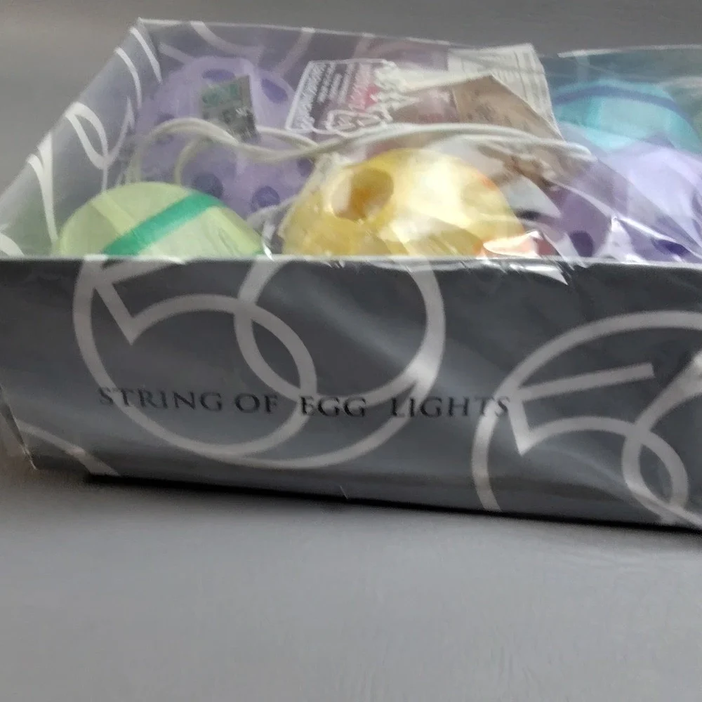Department 56 Easter Egg String Of Lights Paper Egg Lanterns Set of 10 USED READ